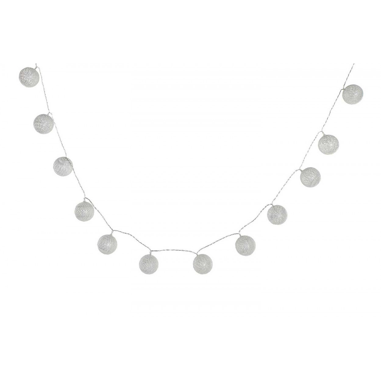 GUIRNALDA BOLAS LED PLATEADO 150CM