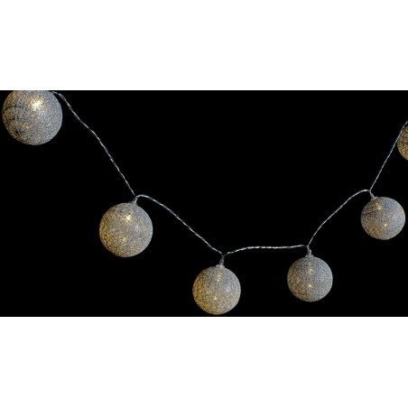 GUIRNALDA BOLAS LED PLATEADO 150CM