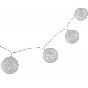 GUIRNALDA BOLAS LED PLATEADO 150CM
