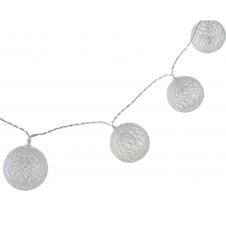 GUIRNALDA BOLAS LED PLATEADO 150CM