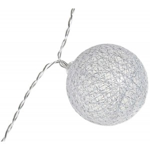 GUIRNALDA BOLAS LED PLATEADO 150CM