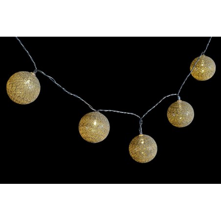 GUIRNALDA BOLAS LED DORADO 150CM