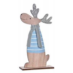 FIGURA RENO NAVIDEÑO DECORATIVA 12X4,5X24CM