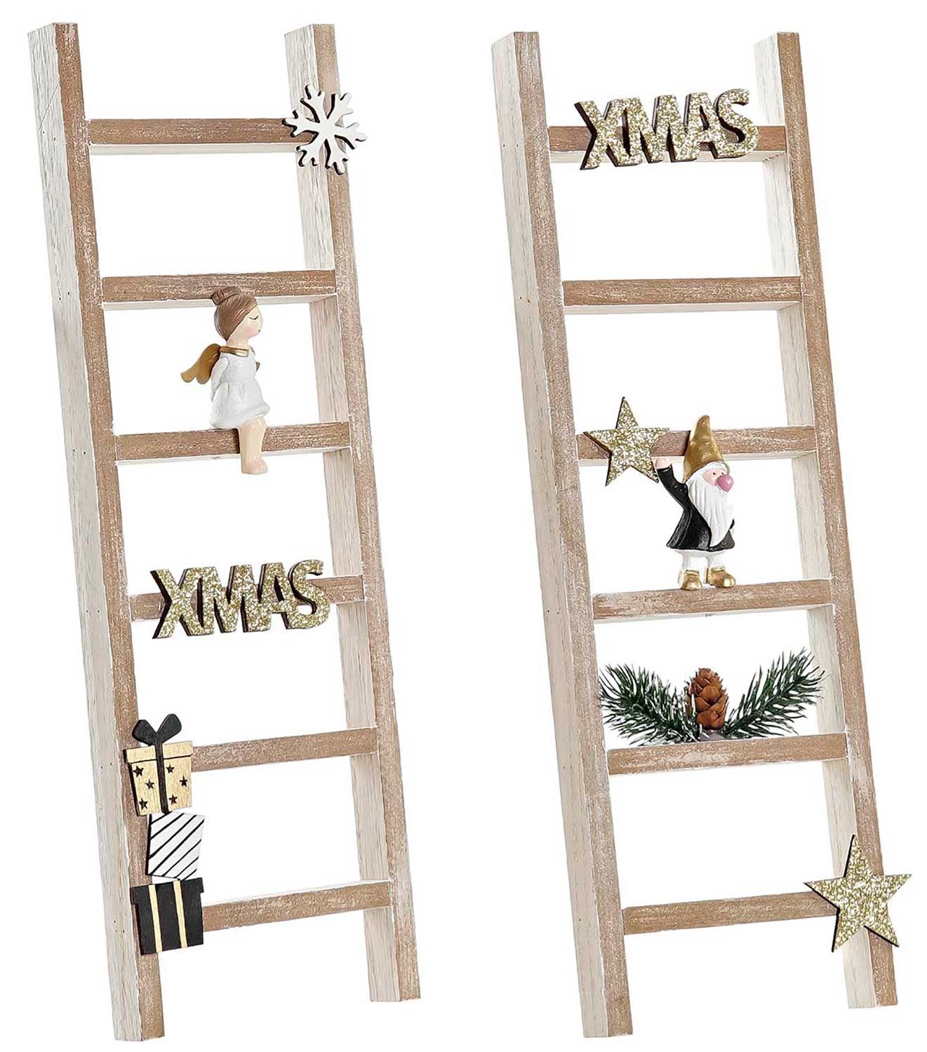 ESCALERA DECORACIÓN NAVIDEÑA ORIGINAL 11,5X3,8X35CM