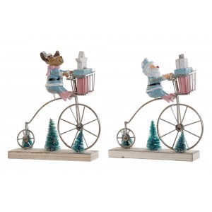 BICICLETA FIGURA NAVIDEÑA DE METAL 15X5X17