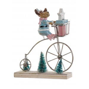 BICICLETA FIGURA NAVIDEÑA DE METAL 15X5X17