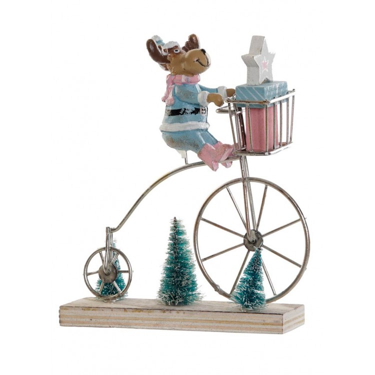 BICICLETA FIGURA NAVIDEÑA DE METAL 15X5X17