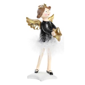 FIGURA NAVIDEÑA ANGEL ESTRELLA RESINA 8X9X20CM
