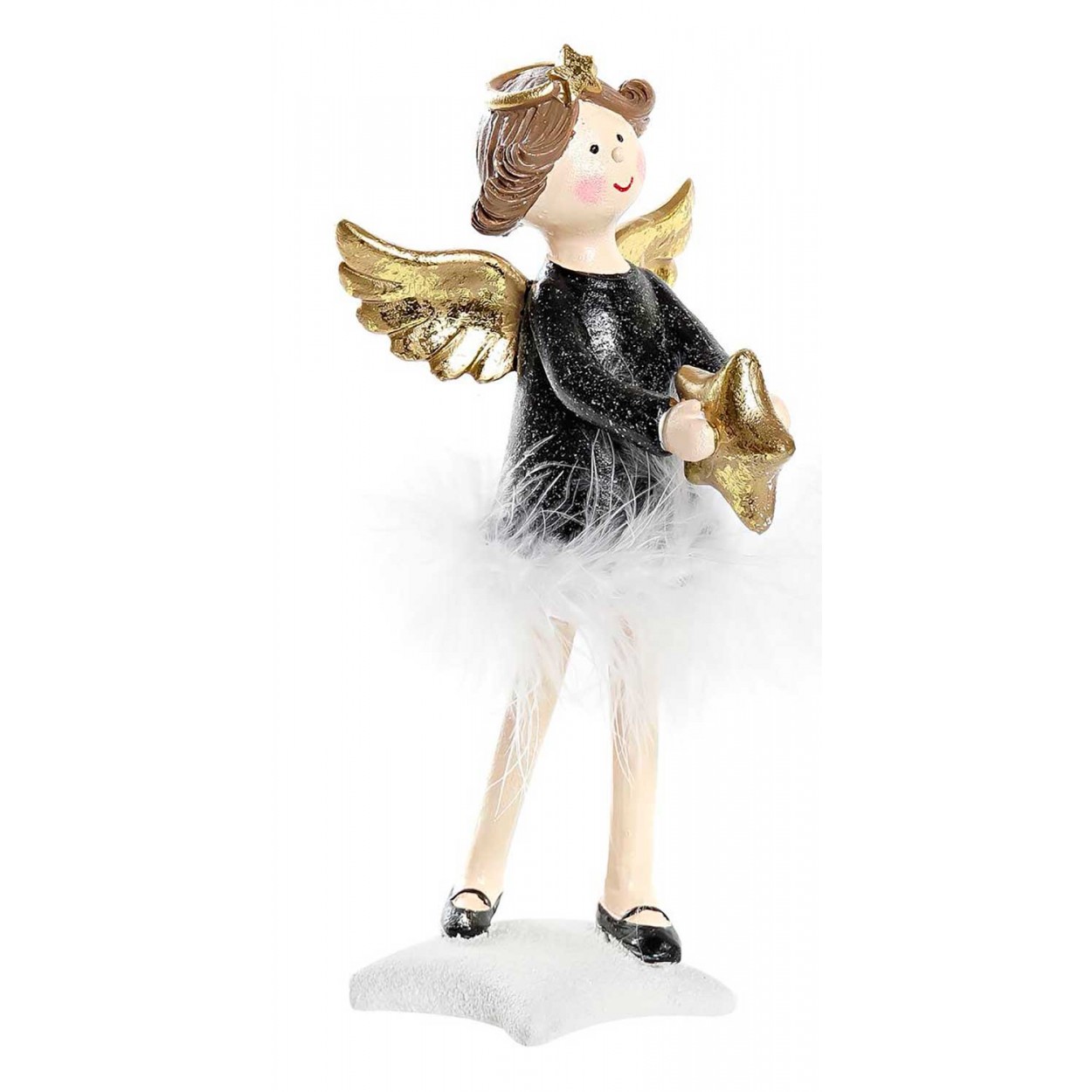 FIGURA NAVIDEÑA ANGEL ESTRELLA RESINA 8X9X20CM