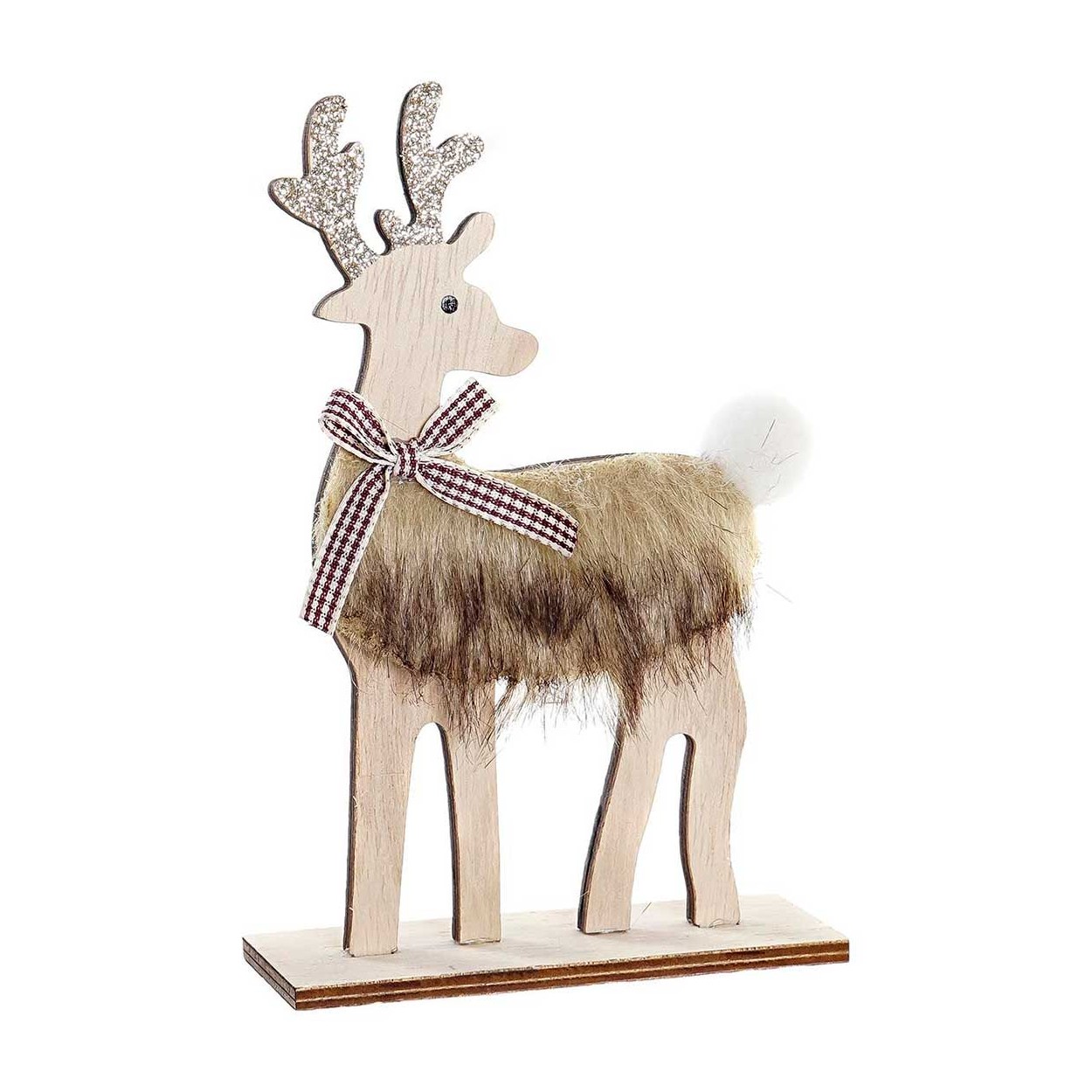 FIGURA NAVIDAD RENO LAZO 10X4X15CM