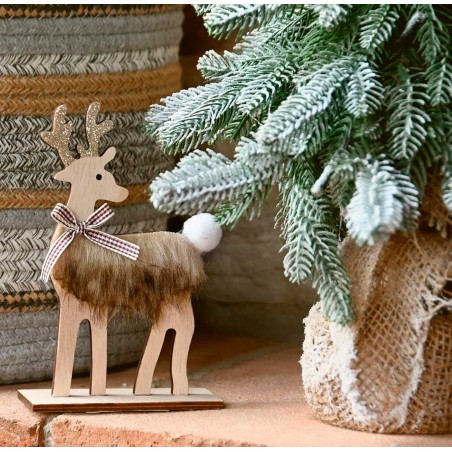FIGURA NAVIDAD RENO LAZO 10X4X15CM