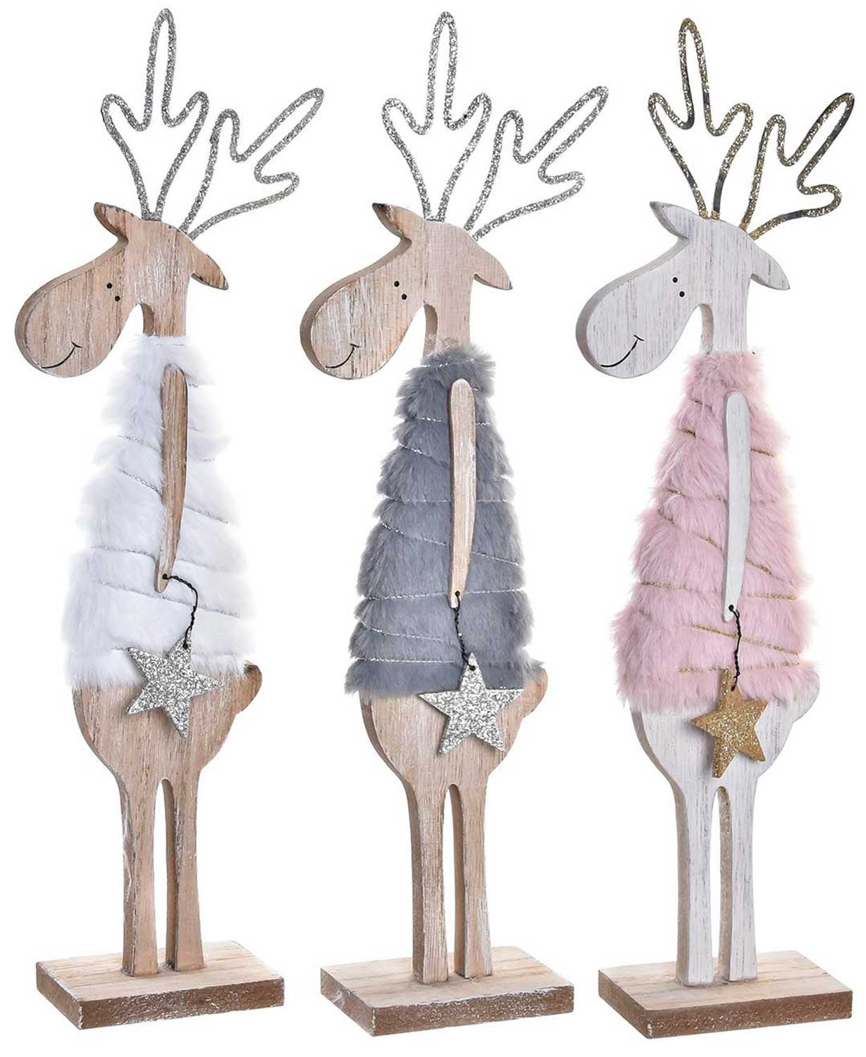 FIGURA RENO NAVIDEÑO DECORATIVO 9,5X4,5X30CM