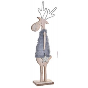 FIGURA RENO NAVIDEÑO DECORATIVO 9,5X4,5X30CM