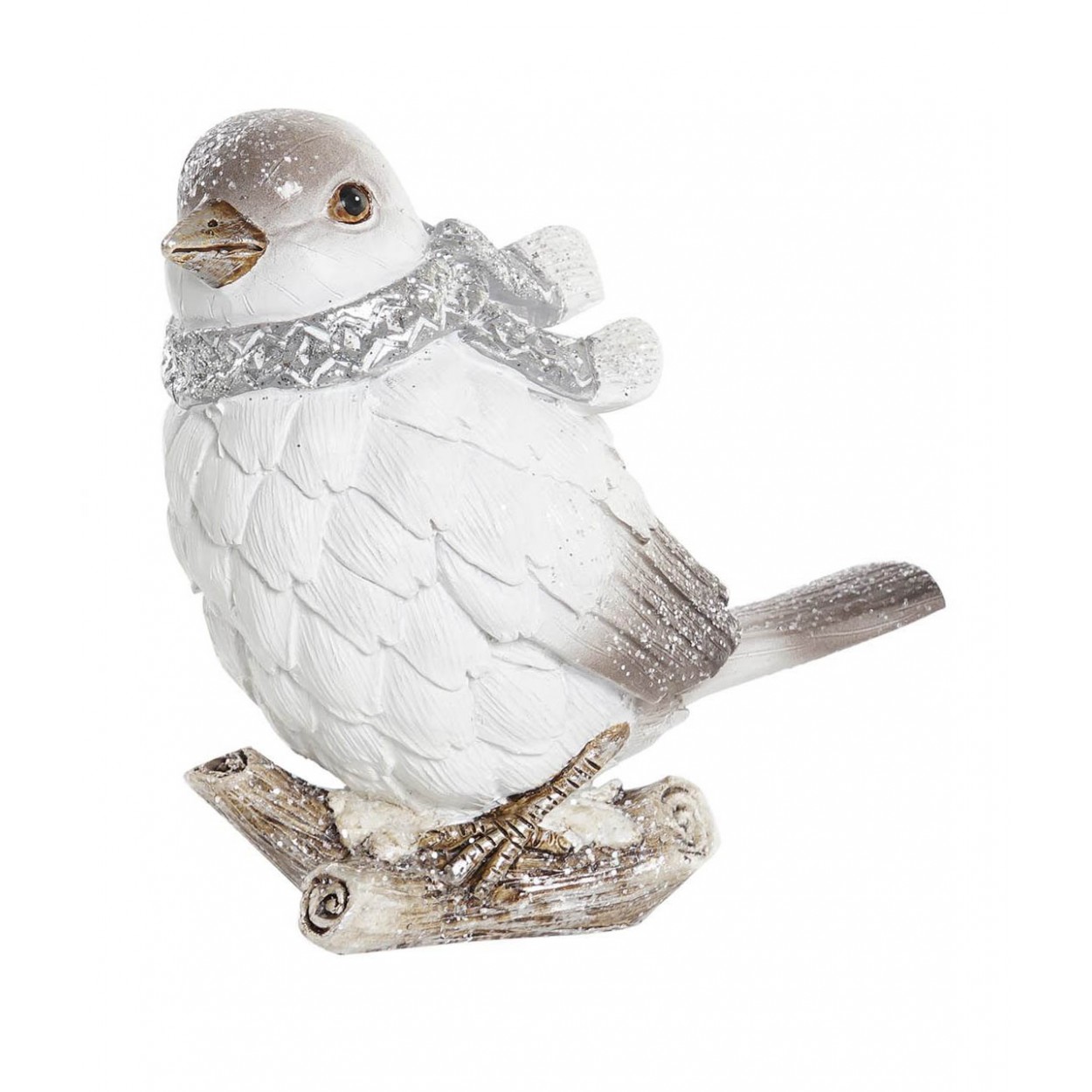 PAJARO FIGURA RESINA DE NAVIDAD 13,5X7X12,5