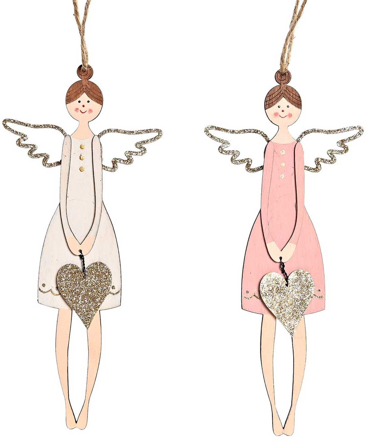 DECORACION COLGANTE ÁNGEL NAVIDEÑO DECORATIVO 9X1X20,5CM