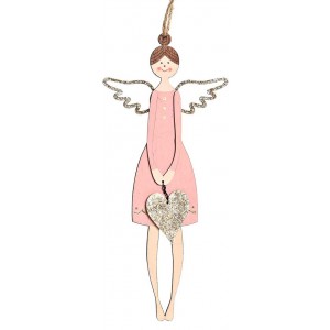 DECORACION COLGANTE ÁNGEL NAVIDEÑO DECORATIVO 9X1X20,5CM