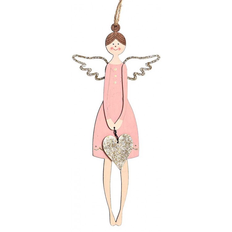 DECORACION COLGANTE ÁNGEL NAVIDEÑO DECORATIVO 9X1X20,5CM