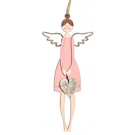 DECORACION COLGANTE ÁNGEL NAVIDEÑO DECORATIVO 9X1X20,5CM