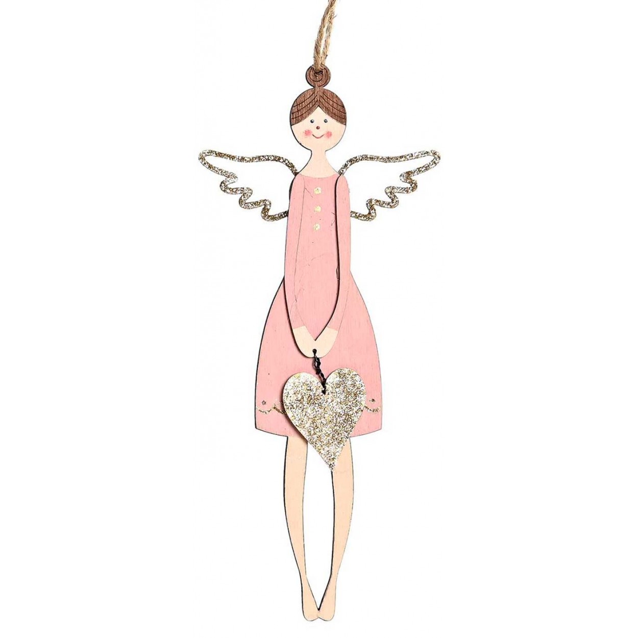 DECORACION COLGANTE ÁNGEL NAVIDEÑO DECORATIVO 9X1X20,5CM