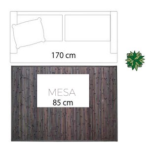 ALFOMBRA DE BAMBÚ GRIS OSCURO KELLA 170X120CM