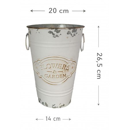 MACETERO VINTAGE BLANCO DE METAL