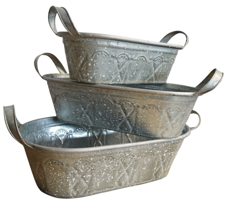 MACETERO VINTAGE DE METAL "GREY"