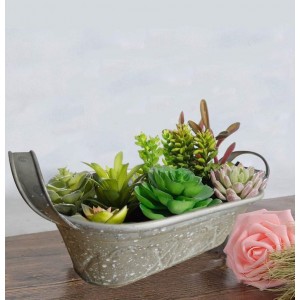 MACETERO VINTAGE DE METAL "GREY"