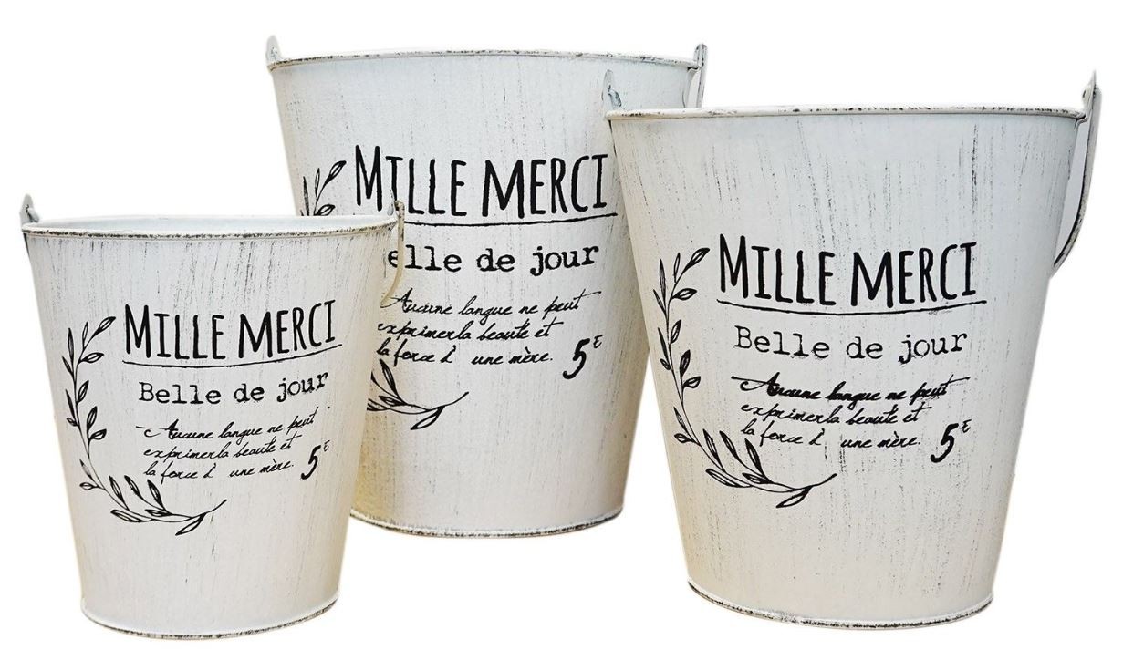 MACETERO CUBO VINTAGE "MERCI"