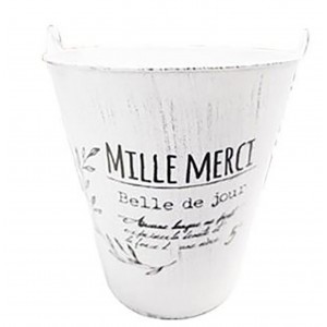 MACETERO CUBO VINTAGE "MERCI"