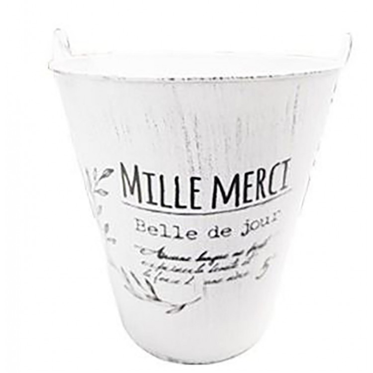 MACETERO CUBO VINTAGE "MERCI"