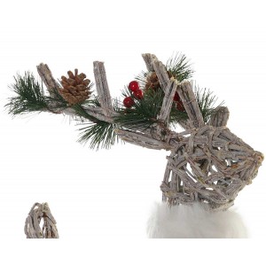 RENO NAVIDEÑO DECORATIVO LED MIMBRE 60CM BLANCO
