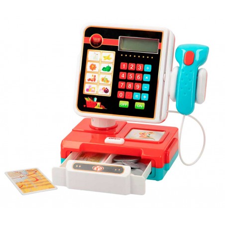 CAJA REGISTRADORA JUGUETE ROJA CON SONIDO Y LUCES