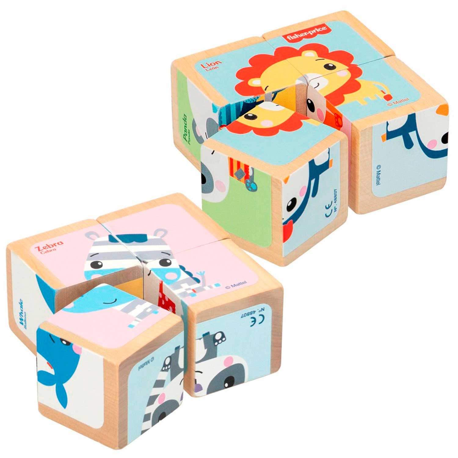 PUZZLE MADERA CUBOS ANIMALES