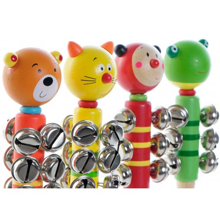JUEGO INFANTIL MADERA CASCABELES ANIMALES 5X5X20CM