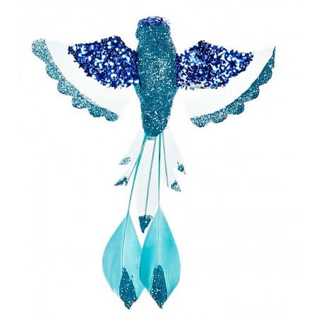 COLIBRI DECORATIVO COLGANTE PURPURINA 11X5X13CM