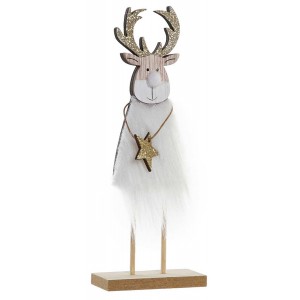 FIGURA NAVIDAD RENO BLANCO 8X4X22CM