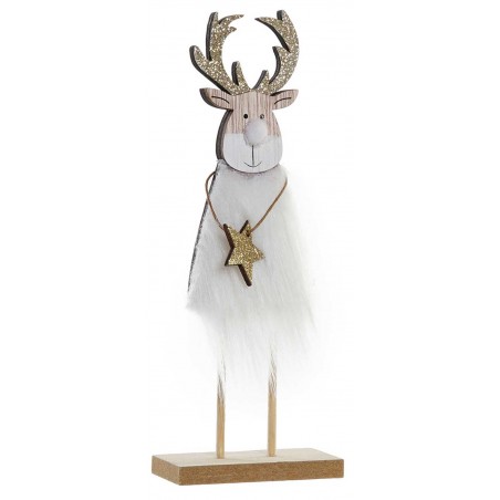 FIGURA NAVIDAD RENO BLANCO 8X4X22CM