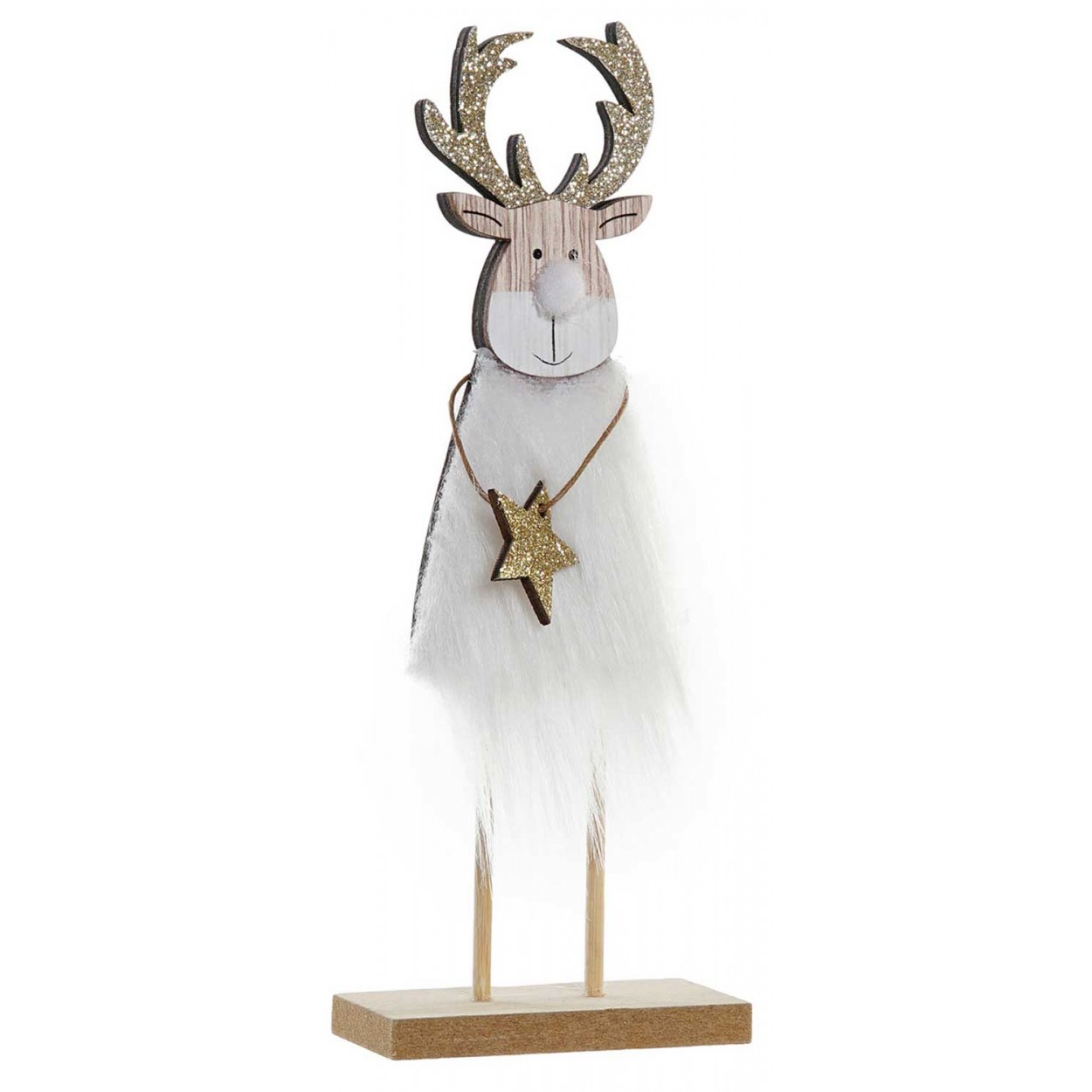 FIGURA NAVIDAD RENO BLANCO 8X4X22CM