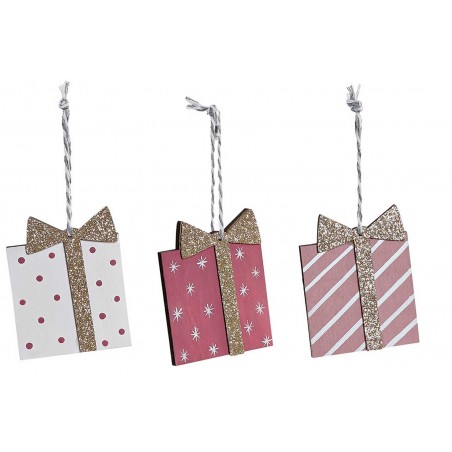 DECORACIONES COLGANTES SET 12 MADERA 21X8,5X2CM