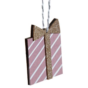 DECORACIONES COLGANTES SET 12 MADERA 21X8,5X2CM