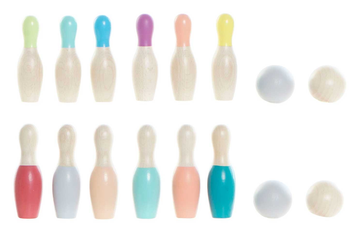 BOLOS MADERA JUGUETE INFANTIL MULTICOLOR SET 8