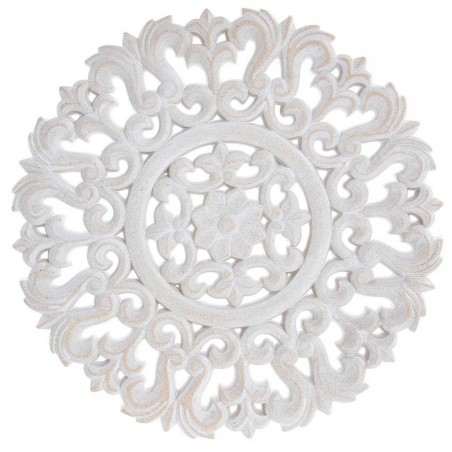 DECORACIÓN PARED RETABLO TALLADO CIRCULAR MDF FLOWER 30x30CM