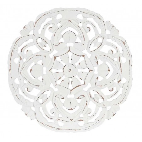 DECORACIÓN PARED RETABLO TALLADO CIRCULAR MDF MANDALA FLOR 30x30CM