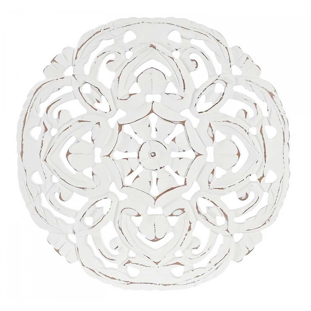 DECORACIÓN PARED RETABLO TALLADO CIRCULAR MDF MANDALA FLOR 30x30CM