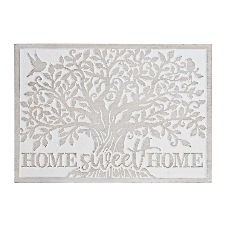 RETABLO TALLADO MADERA HOME SWEET HOME 40X28CM