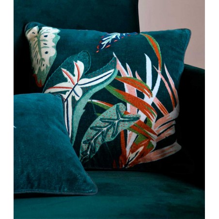 COJÍN DECORATIVO CUADRADO TROPY VERDE  40X40CM