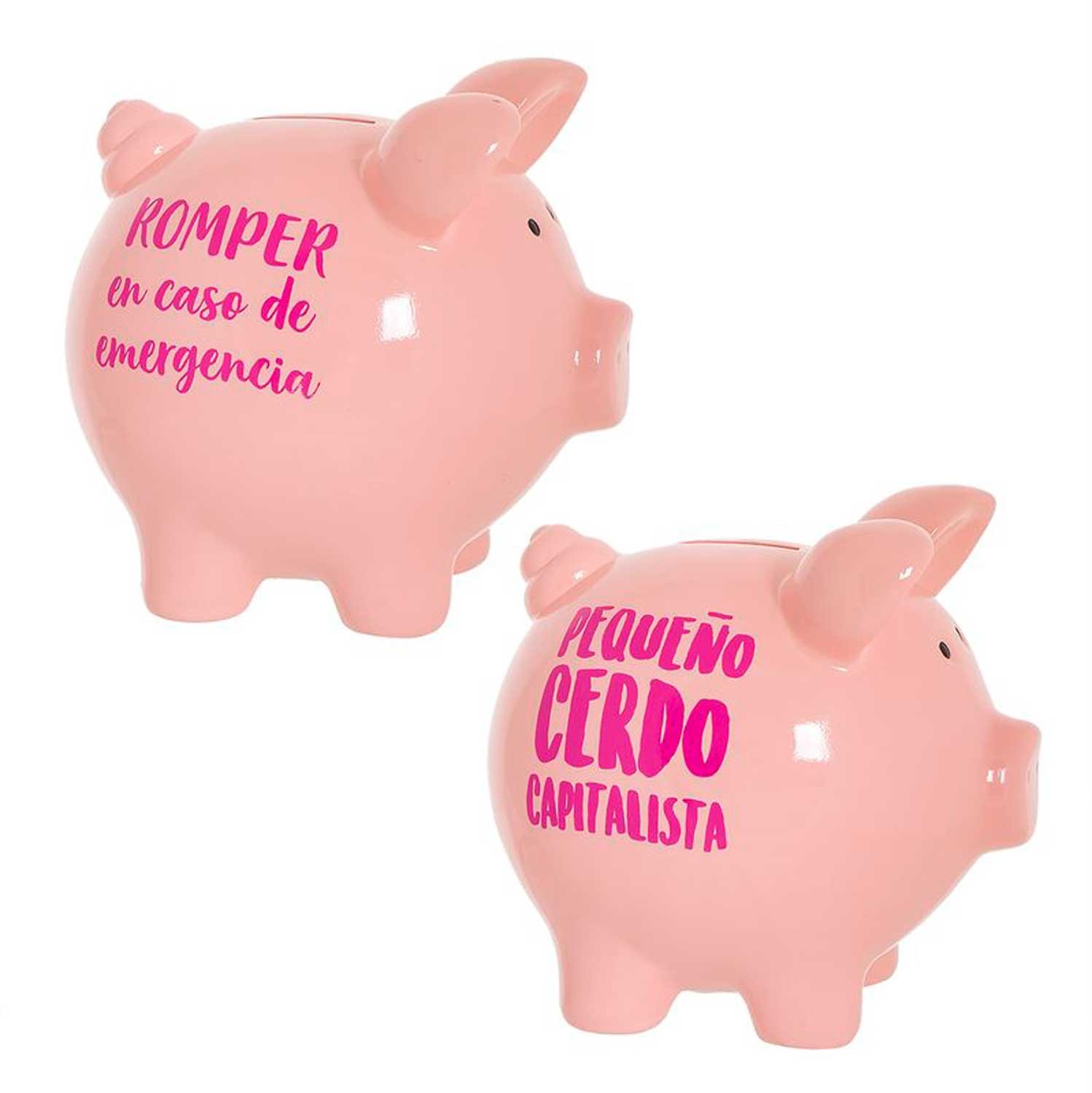 HUCHA CERDITO CERÁMICA ROSA
