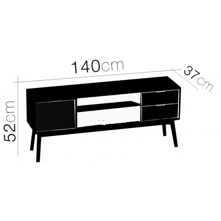 MUEBLE TV MADERA KYLE 140X37X52CM
