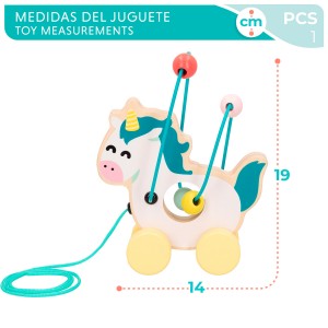 JUGUETE ABACO ARRASTRADOR MADERA UNICORNIO WONDERFUL