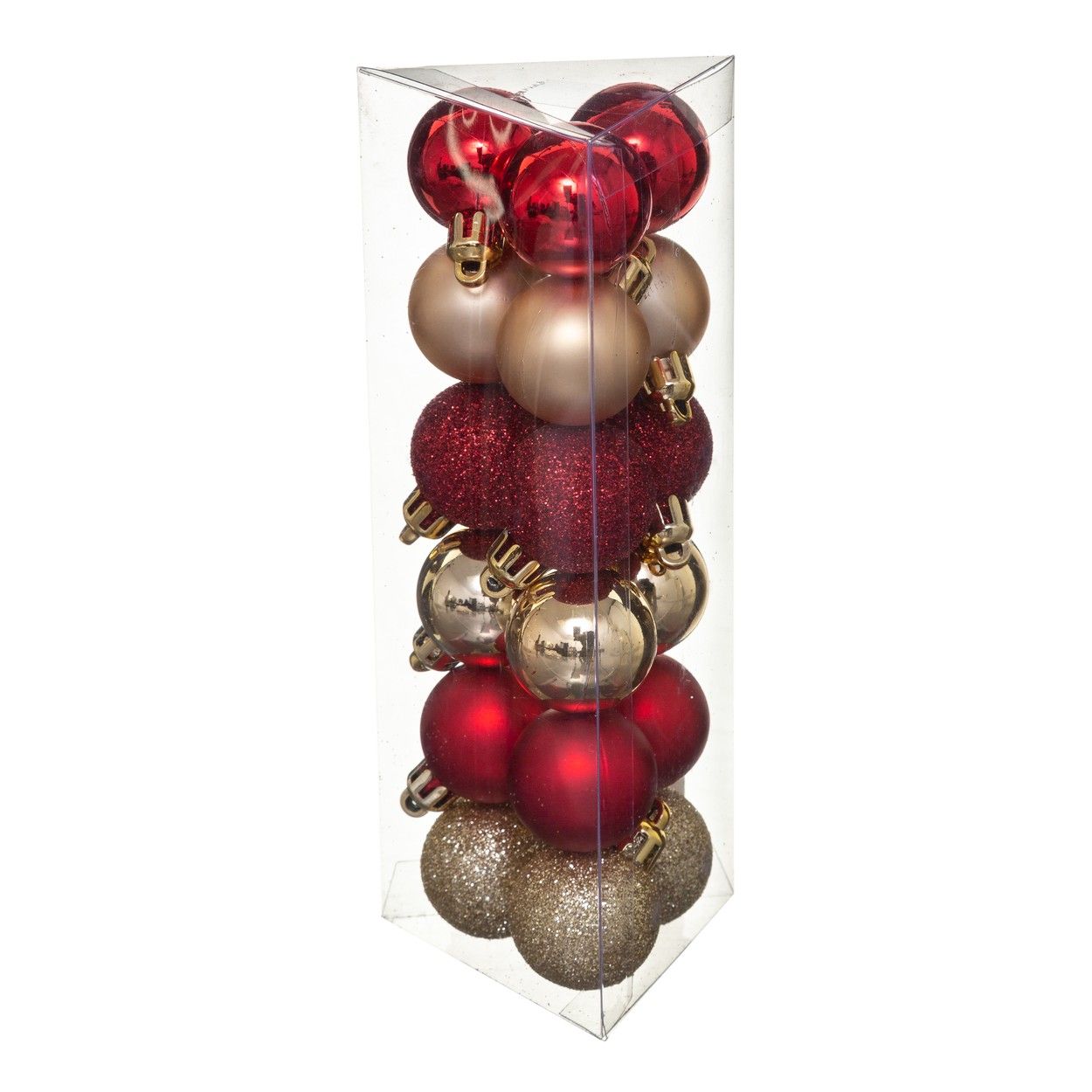 *TARA* BOLAS DE NAVIDAD ROJAS Y DORADAS SET 17 Ø3CM